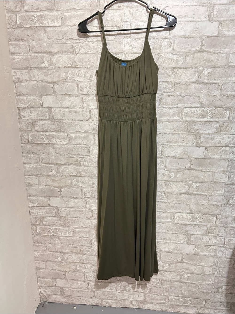 Old Navy Olive Green Maxi Dress with Smocked Waist